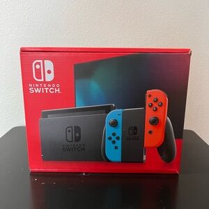 Nintendo Switch Console with Vibrant Blue and Red Controllers